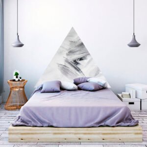 cabecero cama dormitorio triangulo pintura