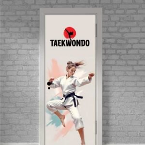 vinilo decorativo puerta taekwondo